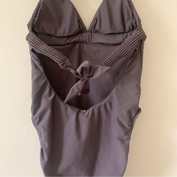 Pilyq Island Embroidered Halter One Piece in Coco - Picture 6 of 10